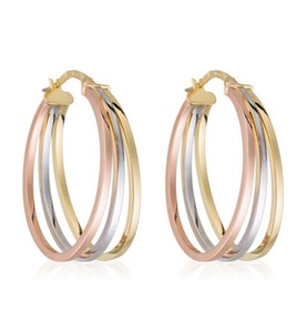Le Diamantaire, Creolen Orion dreifarbiges Gold, 