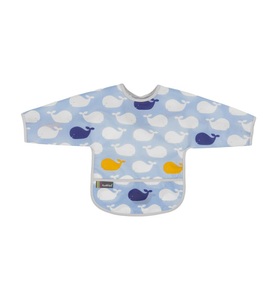 Toy, Toy - Lätzchen Kushies CleanBibs - Blau und Weiss, Kushies CleanBib Lätzchen mit Ärmeln 2-4 Jahre Wale