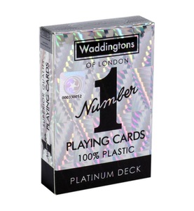 WINNING MOVES, Waddingtons of London Number 1 Playing Cards Platinum Deck (Spielkarten), Winning Moves 035521 - Nummer 1 Spielkarten Platinum Deck, Waddingtons of London, Französisches Blatt, 54 Karten