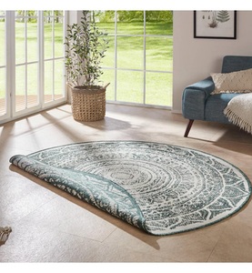 Bougari - Wendbarer In-& Outdoor Flachgewebe-Teppich Siruma Round Twin Supreme - 140 cm; - Grün, Creme