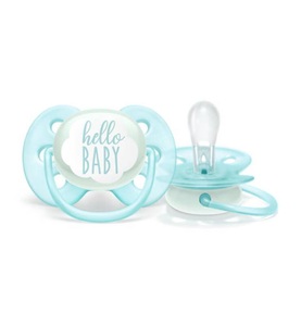 Avent Philips, Avent Philips Schnuller Ultra Soft 1-Pack 0-6M Boy deko (1 Stück), Philips AVENT Nuggi Ultra Soft 0-6 Monate