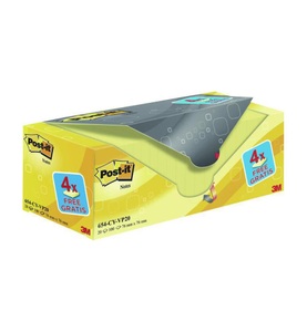 3m, 3M Notizzettel Post-it 7,6 x 7,6 cm Gelb, POST-IT Block Sparbox 76x76mm 654-VP20 gelb/100 Blatt 20 Stück