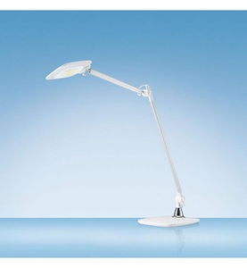 Hansa, Hansa LED-Tischleuchte E-MOTION Sensorschalter, dimmbar, Kopf drehbar, Doppelarm weiß, Hansa LED Leuchte, Emotion, 10W, weiss, 41-5010.689