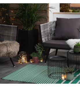 Beliani, Beliani Outdoor Teppich grün 90 x 180 cm HALDIA, Beliani - Teppich aus Polypropylen Modern HALDIA, 180cm, Grün
