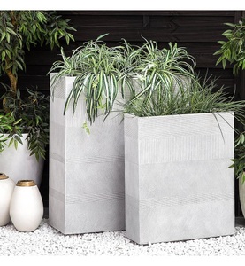 Beliani, Beliani Blumentopf 2er Set weiss THIMENA, 