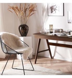 Beliani, Beliani Schreibtisch dunkler Holzfarbton 120 x 70 cm 2 Schubladen SHESLAY, Beliani - Schreibtisch aus MDF-Platte Rustikal SHESLAY, One Size, Braun Leder