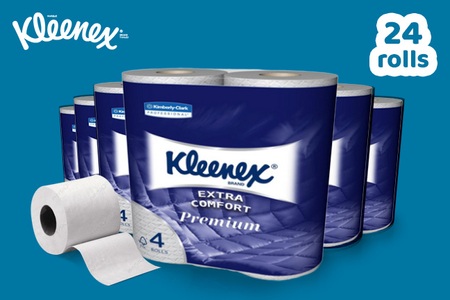 Kleenex, Kleenex - 24 Rollen Toilettenpapier Premium - 24 Rollen Toilettenpapier Kleenex Premium, Kleenex Toilettenpapier 4-lagig 8484 4 Rollen à 160 Blatt