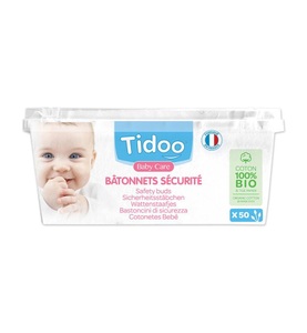 Tidoo, Tidoo - Wattestäbchen Bio - 50 Stück, Tidoo Wattestäbchen Bio (50 Stk)