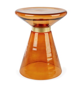 mutoni lifestyle, Beistelltisch Azmin Glas amber rund 36x36, Beistelltisch Azmin Glas amber rund 36x36