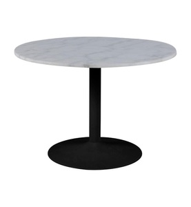 mutoni scandi, Esstisch Marble Marmor weiss rund 110x110, Livetastic Esstisch in metall, stein 110/110/75 cm , Tarifa -Trend- , Schwarz, Weiss , 110x75 cm , lackiert,Naturstein,Marmor , 001749055302