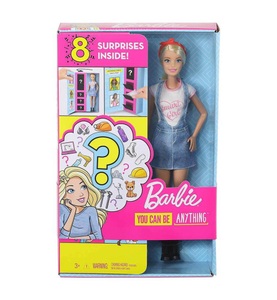 Mattel, Barbie Karriere Puppe (blond) mit Überraschungs-Moden und Accessoires, 