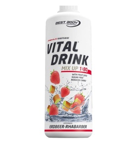 Best Body Nutrition, Best Body Nutrition Low Carb Vital Drink - Erdbeer-Rhabarber, Best Body Vital Drink Zerop