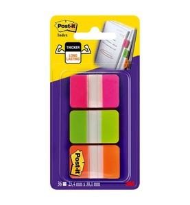 3m, 3M - Post-it® Index Strong 686-PGOT, 3M Post-it Index Strong, 25,4mm x 38mm, 3-farbig, 686-PGOT, (3 x 12 Tabs)
