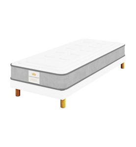 Sommeil & tradition, Sommeil & Tradition - Ensemble Matratze Windsor & Bettrost 80 x 200 cm - Weiss und Grau, 