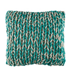 KAS, Kas - Kissenbezug Splice - 48 x 48 cm - Türkis und Beige, Kas Zierkissenbezug Splice