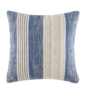 KAS, Kas - Kissenbezug Henri - 50 x 50 cm - Blau und Weiss, Kas - Henri Kissenbezug, 50 x cm, Blau Denim