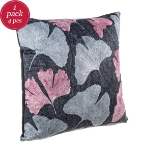 Bizzotto, Bizzotto - 4er-Set Kissen Leaf - 45 x 45 cm - Multicolor, Kissen Fauna Blätter 45x45