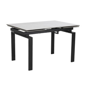 Actona, Actona - Ausziehtisch Huddersfield - Schwarz und Weiss, Ausziehtisch Cameron Glas Keramik weiss 120-200x85