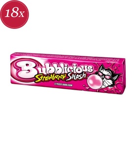 Wine & gourmet, Wine & Gourmet - Bubblicous Strawberry - 18x 38 g, Bubblicious Strawberry Splash 38g
