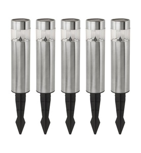 Eglo, Eglo - 5er-Set LED-Solarlampen, EGLO LED Gartenleuchte »SOLAR Set 5x Leuchten, Edelstahl«