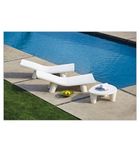 SLIDE, Slide design - Couchtisch Low Lita Table Weiss - Weiss, Couchtisch Low Lita glas plastikmaterial weiß / 90 x 74 cm - Slide weiß en plastikmaterial