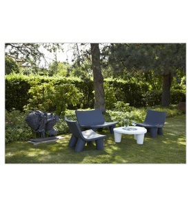 SLIDE, Slide design - Sessel Low Lita Love Grau - Grau, Gartensofa 2-Sitzer Low Lita Love plastikmaterial grau - Slide grau en plastikmaterial