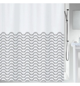 Spirella, Spirella - Duschvorhang Vagues 180 x 200 cm - Schwarz, Spirella Waves Textilduschvorhang 180x200cm Schwarz