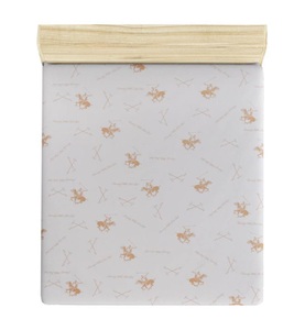 Home, Home - Spannbetttuch - 90 x 190 + 25 cm - Weiss und Hellorange, 