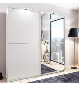 Wimex, Wimex Schwebetürenschrank »Baden«, MID.YOU Schwebetürenschrank in weiss , Baden , Metall , 2 Fächer , 135x198x64 cm , Dekorfolie,Nachbildung , 001787067401