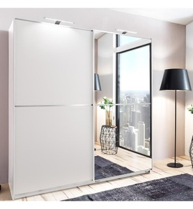 Wimex, Wimex Schwebetürenschrank »Baden«, MID.YOU Schwebetürenschrank in weiss , Baden , Glas, Holzwerkstoff , 2 Fächer , 180x198x64 cm , Dekorfolie,Nachbildung , 001787067402