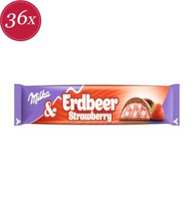 Wine & gourmet, Wine & Gourmet - Milka Choco Erdbeer - 36x 36.5 g, Milka Strawberry Riegel