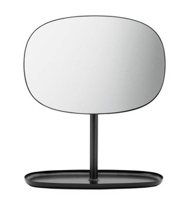 Normann Copenhagen, Normann Copenhagen Flip Spiegel schwarz, Stellspiegel Flip metall schwarz / Ablage - Normann Copenhagen schwarz en metall