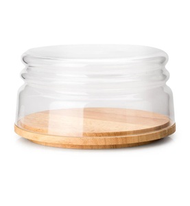 Continenta, Continenta - Käseplatte 20.5 cm - Hellbraun, Käseglocke flach, 2tlg. 20,5 x H 11cm