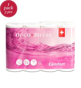 Wipac, Wipac - Oeco Swiss Haushaltsrollen Comfort - 3-Lagig , 4er Pack, OECO SWISS Küchenpapier Comfort 3188510 3-lagig, 4 Rollen, 26x23 cm