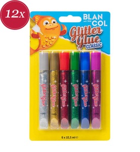 BLANCOL, BLANCOL Glitter Glue, Blancol Glitter Glue Pen, CLASSIC, 32401, (6 x 10.5ml)