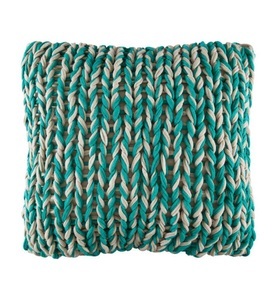 KAS, Kas - Kissenbezug Splice - 48 x 48 cm - Türkis und Beige, Kas Zierkissenbezug Splice