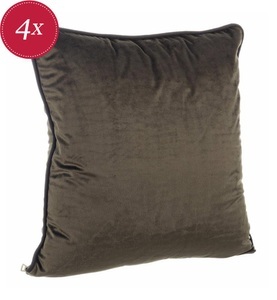 Bizzotto, Bizzotto - 4er-Set Kissen Kissen - 45 x 45 cm - Braun, Kissen Velvet Simple grün 45x45