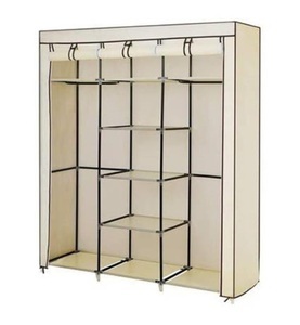 SONGMICS, Songmics - Gross XXL Kleiderschrank Faltschrank Wäscheschrank mit 2 Hakenstange beige 175 x 150 x 45 cm Drei hochrollbare Türen RYG12M, SONGMICS Schirmständer »mit Zick-Zack«