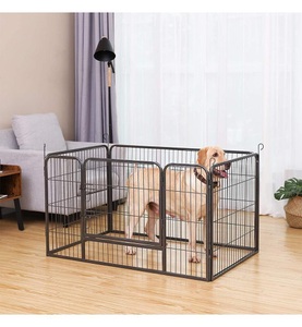 Songmics - FEANDREA Welpenauslauf, Welpengitter, Welpenzaun, Freilaufgehege, Tierlaufstall für Hunde 122 x 80 x 70 cm
