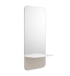Normann Copenhagen, Normann Copenhagen Horizon Vertikal Wandspiegel mit Ablage, Wandspiegel Horizon Vertical metall glas weiß / Regal - L 40 x H 80 cm - Normann Copenhagen weiß en glas