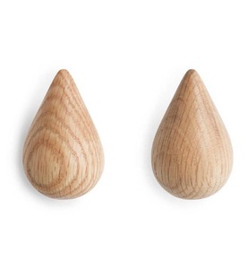 Normann Copenhagen, Normann Copenhagen Dropit Garderobenhaken 2er-Set, Wandhaken Dropit holz natur 2er-Set Größe S - H 7,7 cm - Normann Copenhagen holz natur en holz