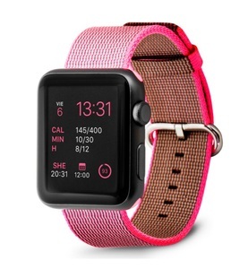 Unotec, Polyamidarmband geeignet für Apple Watch 42 mm - rosa, 
