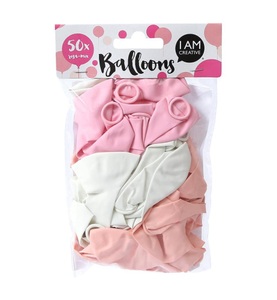 I am Creative, Luftballons, rosa/weiss, 50 S., I AM CREATIVE Luftballon Mehrfarbig, 50 Stück