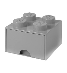 LEGO, LEGO - Medium Aufbewahrungsschublade 4 - Grau, Lego Aufbewahrungsbox Grau | 11.3 × 15.8 × 31.6 cm | 5.8 l