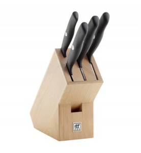 Zwilling Kitchen, 1x Zwilling Life Messerblock, natur, 5-tlg. (Promo 2018), 