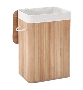 undefined, Songmics - Wäschekorb Bambus Wäschebox Wäschetruhe Wäschekiste Faltbar Wäschesammler mit Herausnehmbarem Baumwolle Wäschesack Wäschetonne Naturfarben rechteckig 72 L LCB10Y, SONGMICS Wäschekorb »Wäschekorb Bambus, 72 L«