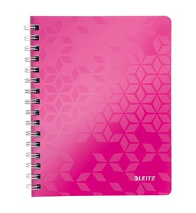 Leitz, LEITZ Spiralbuch WOW PP A5 46390023 pink 80 Blatt, Leitz Spiralbuch WOW, PP, A5, pink metallic, 4639-00-23, (80 Blatt)