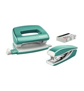 undefined, Leitz NeXXt 55612051 stapler Blue,Metallic,Pearl, Leitz Locher/Hefter NeXXt, blau, Set, 5561-20-51