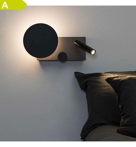 undefined, Faro Barcelona - Klee Left Wandleuchte LED 10W Reader 3W 2700K Dim, LED-Wandleuchte Klee, grau, linke Variante