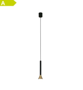 Lorefar (FARO), Zylindrische LED-Pendelleuchte Danka in Gold satin, Zylindrische LED-Pendelleuchte Danka in Gold satin